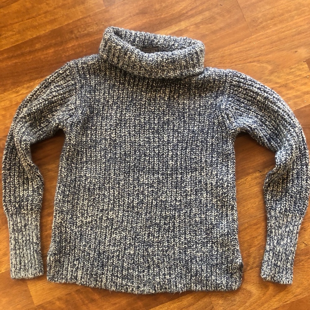 NWT Point Sur JCrew Marled Turtleneck Sweater-Blue